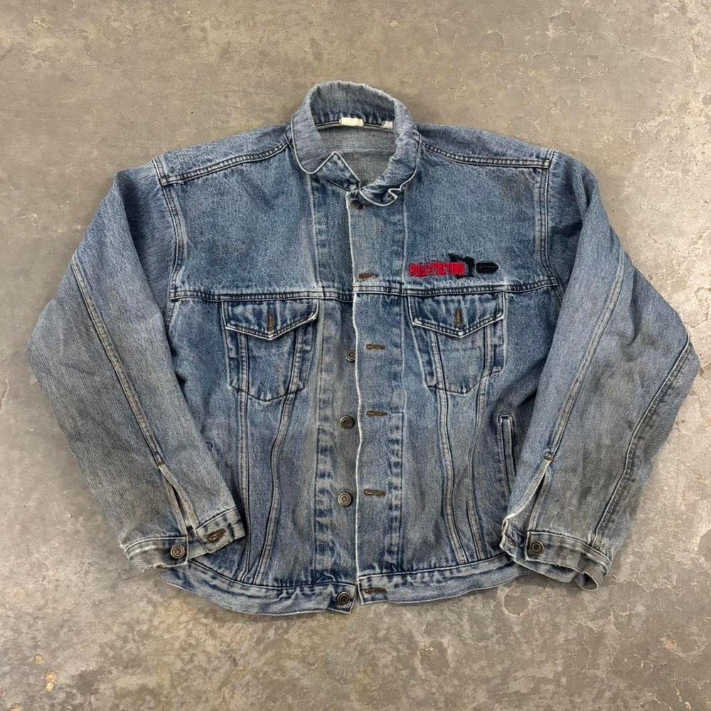 Rare Vintage Pulp Fiction Movie Promo Denim Jean Jacket Size xl